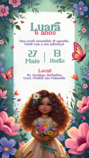 Invitación de cumpleaños Jardín encantado – Estático – CollorGraph Convites