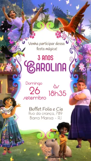 Convite Digital Festa Encanto Madrigal Editável