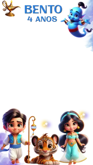 Moldura para Stories Aladdin e Jasmine para Editar