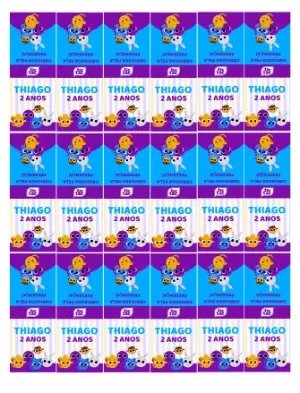 Rótulo Editável Bolo Fofos para Lembrancinha de Aniversário