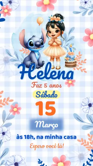 Stitch Birthday Invitation – Static – Color Art Studio