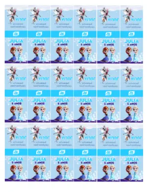 Rótulo Tic Tac Frozen Aniversário Infantil Editável