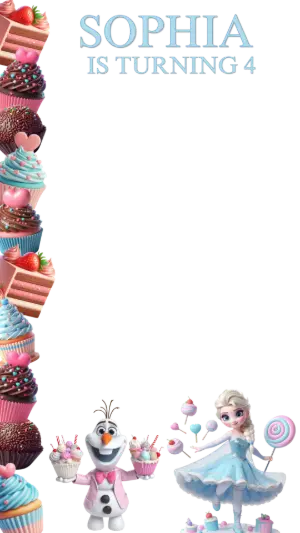 Photo Frame Frozen Candy Birthday Invitation for Girls