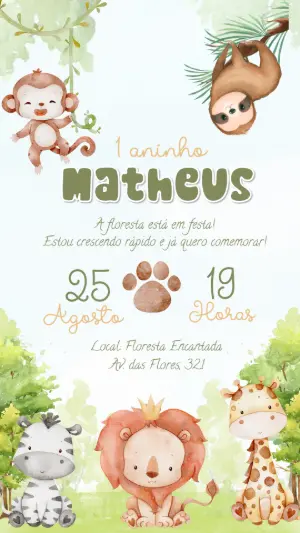 Safari Birthday Invitation – Static – Felicity Artes