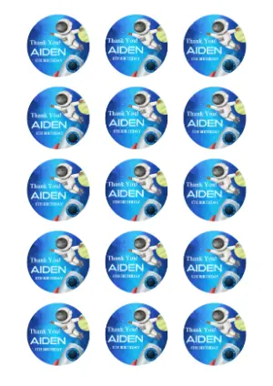 Editable Space Astronaut Birthday Favor Tag Template