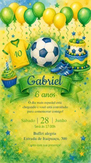 Soccer Birthday Invitation – Static – Criativa Sant
