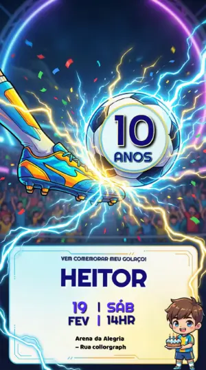Soccer Birthday Invitation – Static – Convites Digitais Exclusivos