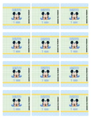 Adesivo para Bala Personalizada aniversário Mickey Baby