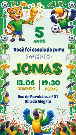 Soccer Birthday Invitation – Static – Festôu Convites