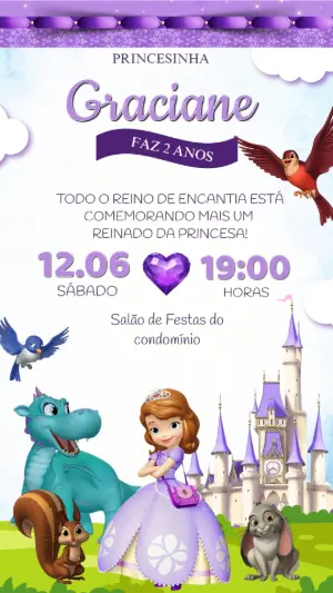 Invitación de cumpleaños Princesas – Estático – Arte Coelho Digital