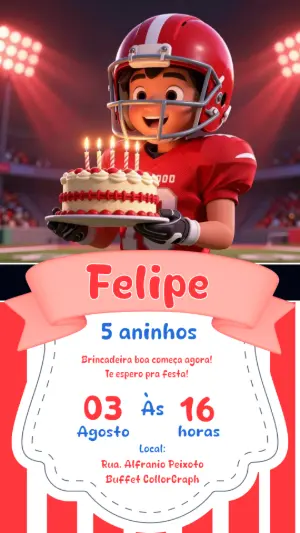 Soccer Birthday Invitation – Static – CollorGraph Convites