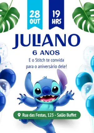 Invitación de cumpleaños Stitch – Estático – Danjo