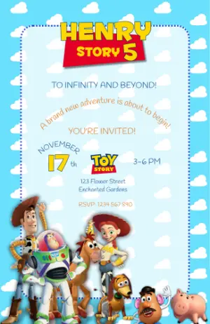 Toy Story Themed Birthday Invitation | Editable Digital Template