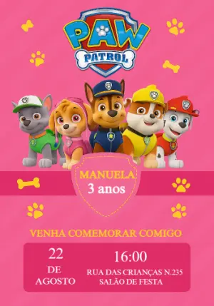 Paw Patrol Birthday Invitation – Static – darlene silva