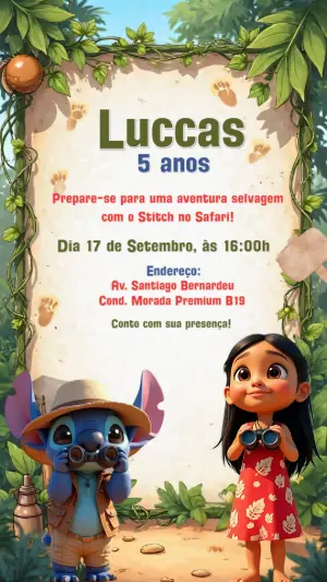 Invitación de cumpleaños Stitch – Estático – CollorGraph Convites