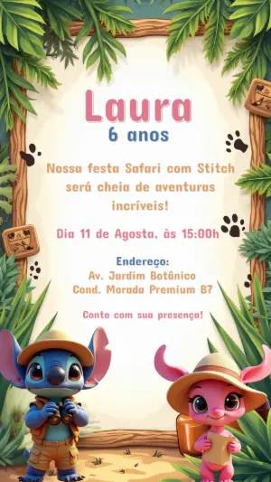 Invitación de cumpleaños Stitch – Estático – CollorGraph Convites