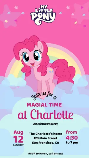 My Little Pony Birthday Invitation Editable Template