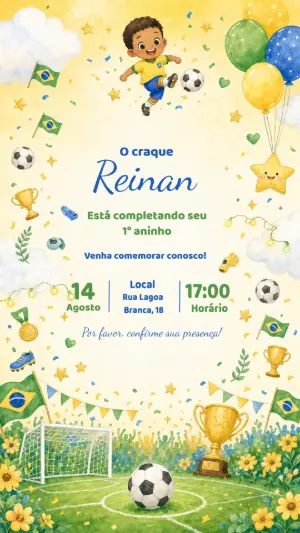 Soccer Birthday Invitation – Static – Criativa Sant