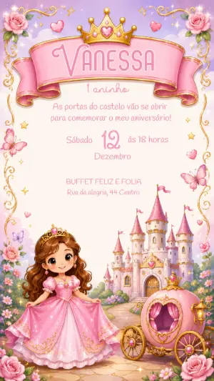 Invitación de cumpleaños Princesas – Estático – Felicity Artes