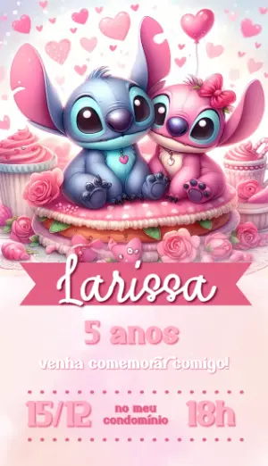 Invitación de cumpleaños Stitch – Estático – Janeiro 