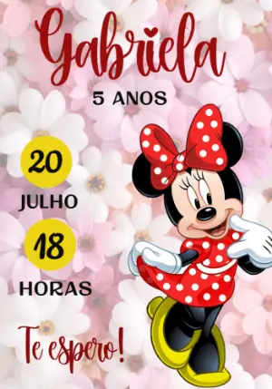 Convite de Aniversário Minnie Mouse para Editar Online