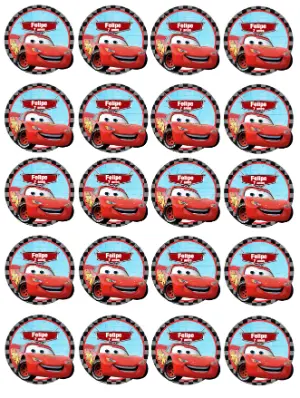 Adesivo Redondo Carros para Editar | Aniversário Infantil