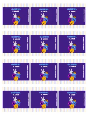 Adesivo para Bala Personalizada Bolofofos Editável para Aniversário Infantil