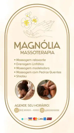 Cartão de Visita Massoterapeuta Elegante para Editar Online