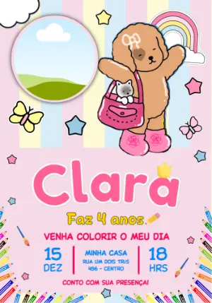 Convite de Aniversário Infantil Bobbie Goods com foto
