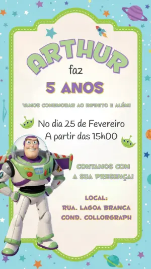 Invitation d'anniversaire Toy Story – Statique – CollorGraph Convites