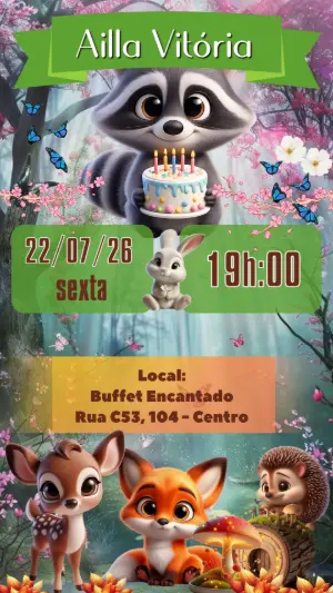 Animals Birthday Invitation – Static – Heliene Designer