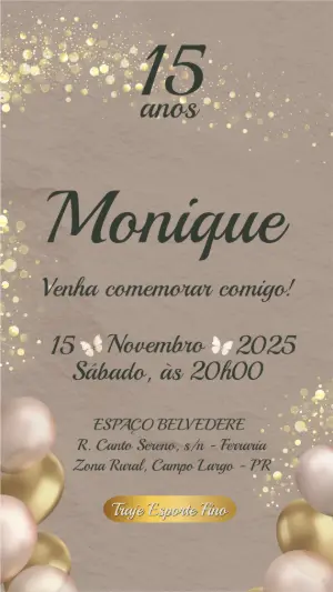 Quinceañera Invitation – Static – Convite digital - Edite você mesmo