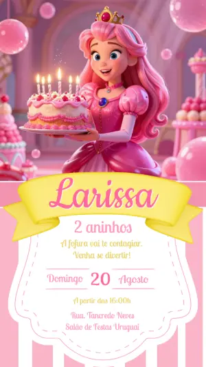 Invitación de cumpleaños Princesas – Estático – CollorGraph Convites
