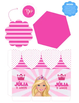 Centro de Mesa Princesa Rosa para Aniversário | Modelo Editável