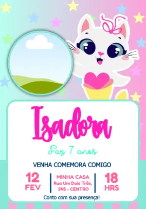 Convite de Aniversário Infantil Puket para Editar