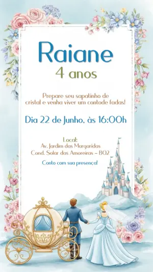 Invitación de cumpleaños Princesas – Estático – CollorGraph Convites