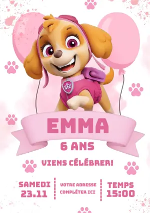 Invito di compleanno Paw Patrol – Statico – Mariana Correa