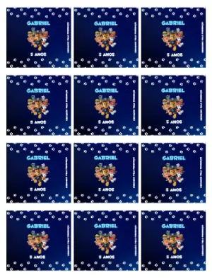 Adesivo para Bala Personalizada Patrulha Canina Azul para Editar