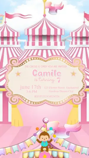 Animated Circus Birthday Video Invitation to Edit