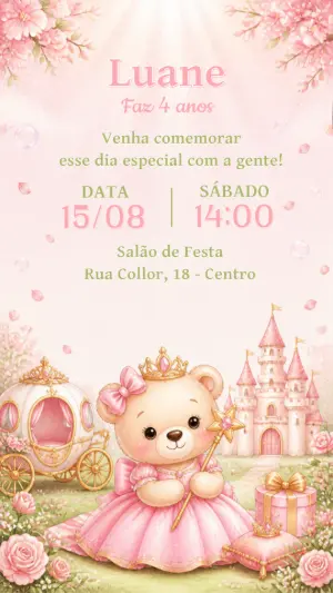 Invitación de cumpleaños Princesas – Estático – CollorGraph EDITOR