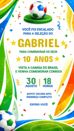 Soccer Birthday Invitation – Static – Decore Arte