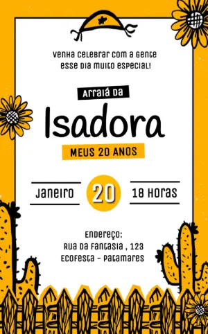 Convite de Aniversário Arraiá Nordestino Editável