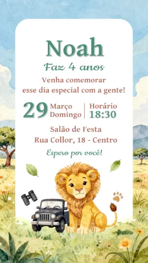 Safari Birthday Invitation – Static – CollorGraph EDITOR