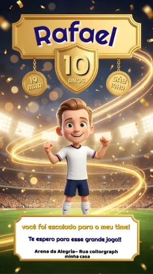 Soccer Birthday Invitation – Static – Convites Digitais Exclusivos