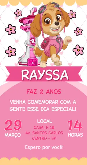 Paw Patrol Birthday Invitation – Static – CollorGraph EDITOR
