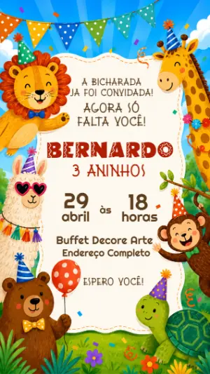 Safari Birthday Invitation – Static – Decore Arte