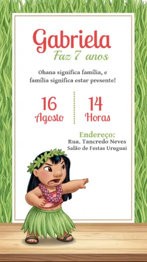 Invitación de cumpleaños Stitch – Estático – CollorGraph Convites