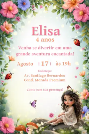 Invitación de cumpleaños Jardín encantado – Estático – Gisele