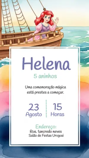 Invitación de cumpleaños Princesas – Estático – CollorGraph Convites