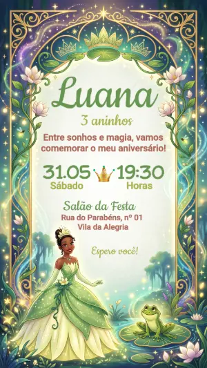 Invitación de cumpleaños Princesas – Estático – Festôu Convites